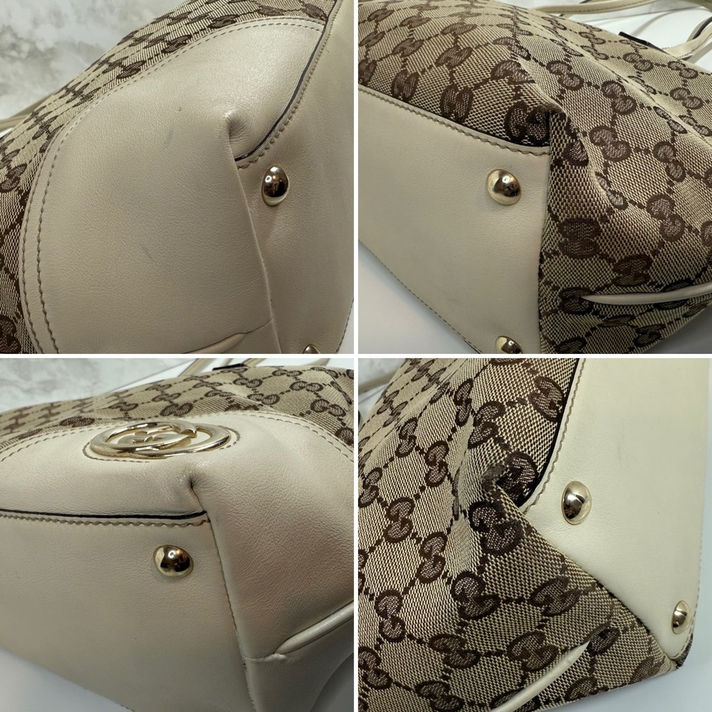 Gucci | GG Canvas New Brit Tote Bag | Beige/Brown - Picture 12 of 16